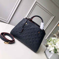Louis Vuitton M42746 Montaigne MM Monogram Empreinte Leather Navy Blue