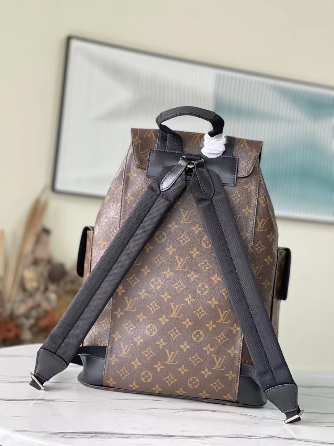 Louis Vuitton M43735 Christopher Backpack MM Monogram Canvas Black