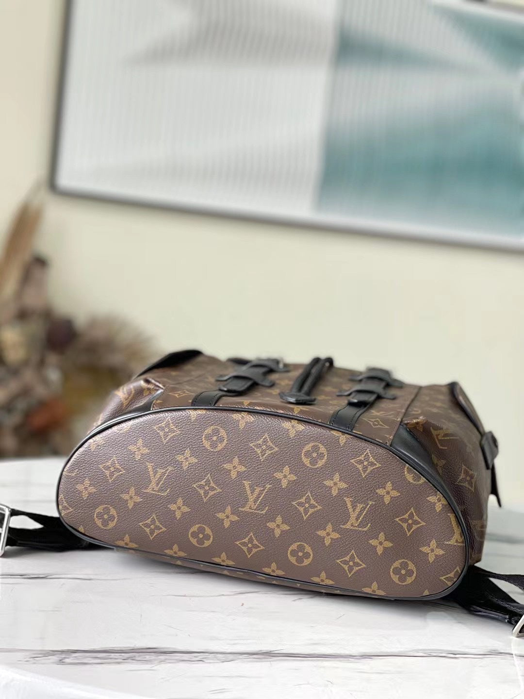 Louis Vuitton M43735 Christopher Backpack MM Monogram Canvas Black