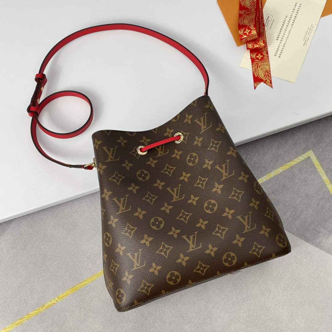 Louis Vuitton M44021 NéoNoé MM Bucket Bag Monogram Red