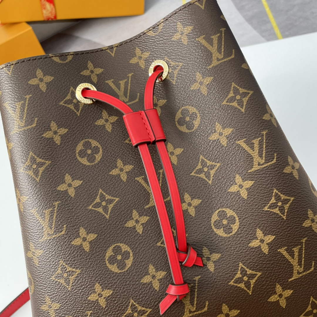 Louis Vuitton M44021 NéoNoé MM Bucket Bag Monogram Red - 26 x 26 x 17.5 cm / Red - View 5