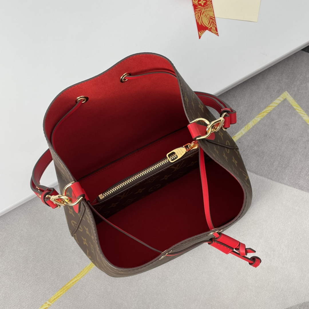 Louis Vuitton M44021 NéoNoé MM Bucket Bag Monogram Red - 26 x 26 x 17.5 cm / Red - View 8