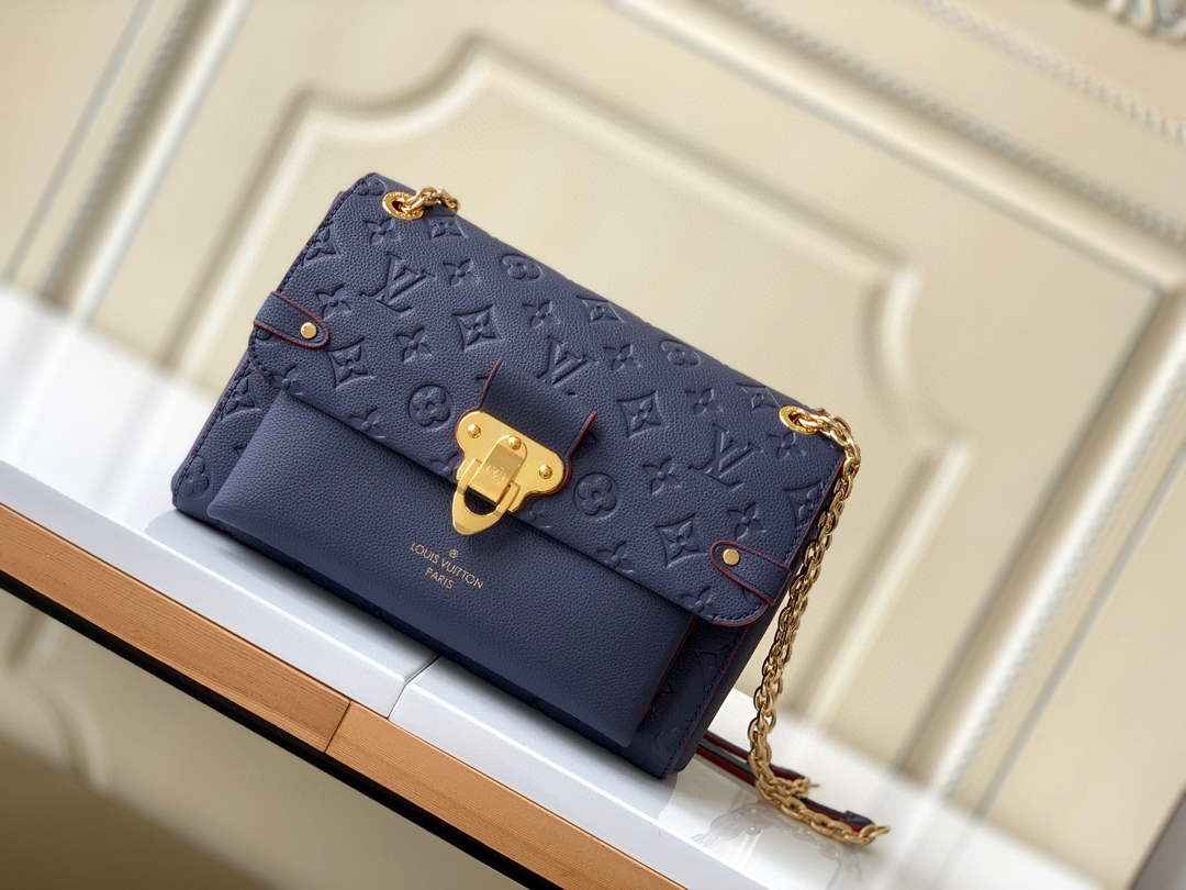 Louis Vuitton M52271 Vavin PM Monogram Empreinte Leather Navy Blue