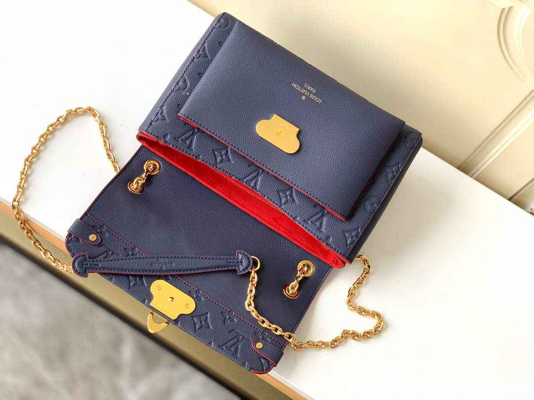 Louis Vuitton M52271 Vavin PM Monogram Empreinte Leather Navy Blue