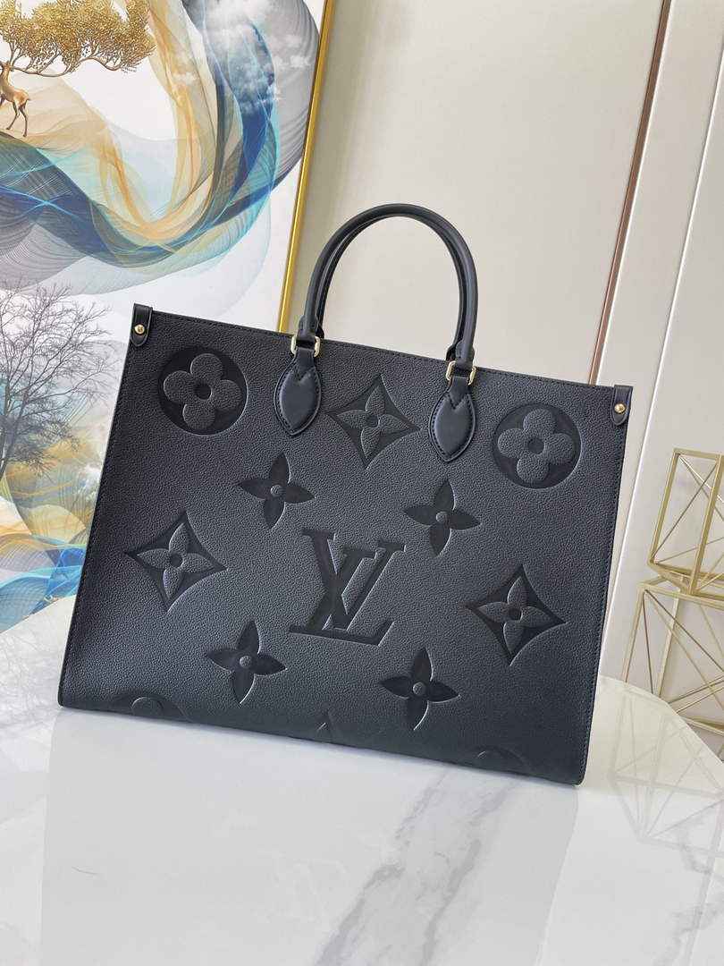 Louis Vuitton M44925 OnTheGo GM Tote Bag Monogram Leather Black - Default Title - View 1