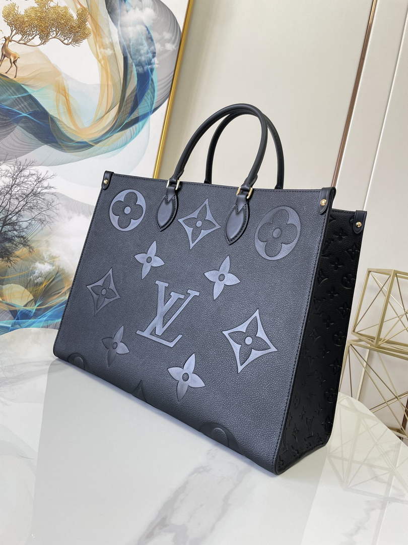 Louis Vuitton M44925 OnTheGo GM Tote Bag Monogram Leather Black - Default Title - View 2