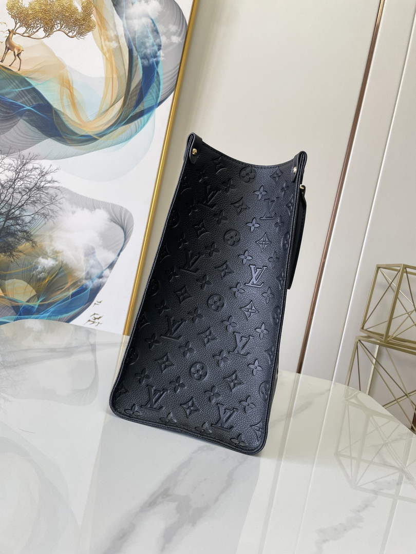 Louis Vuitton M44925 OnTheGo GM Tote Bag Monogram Leather Black - Default Title - View 3