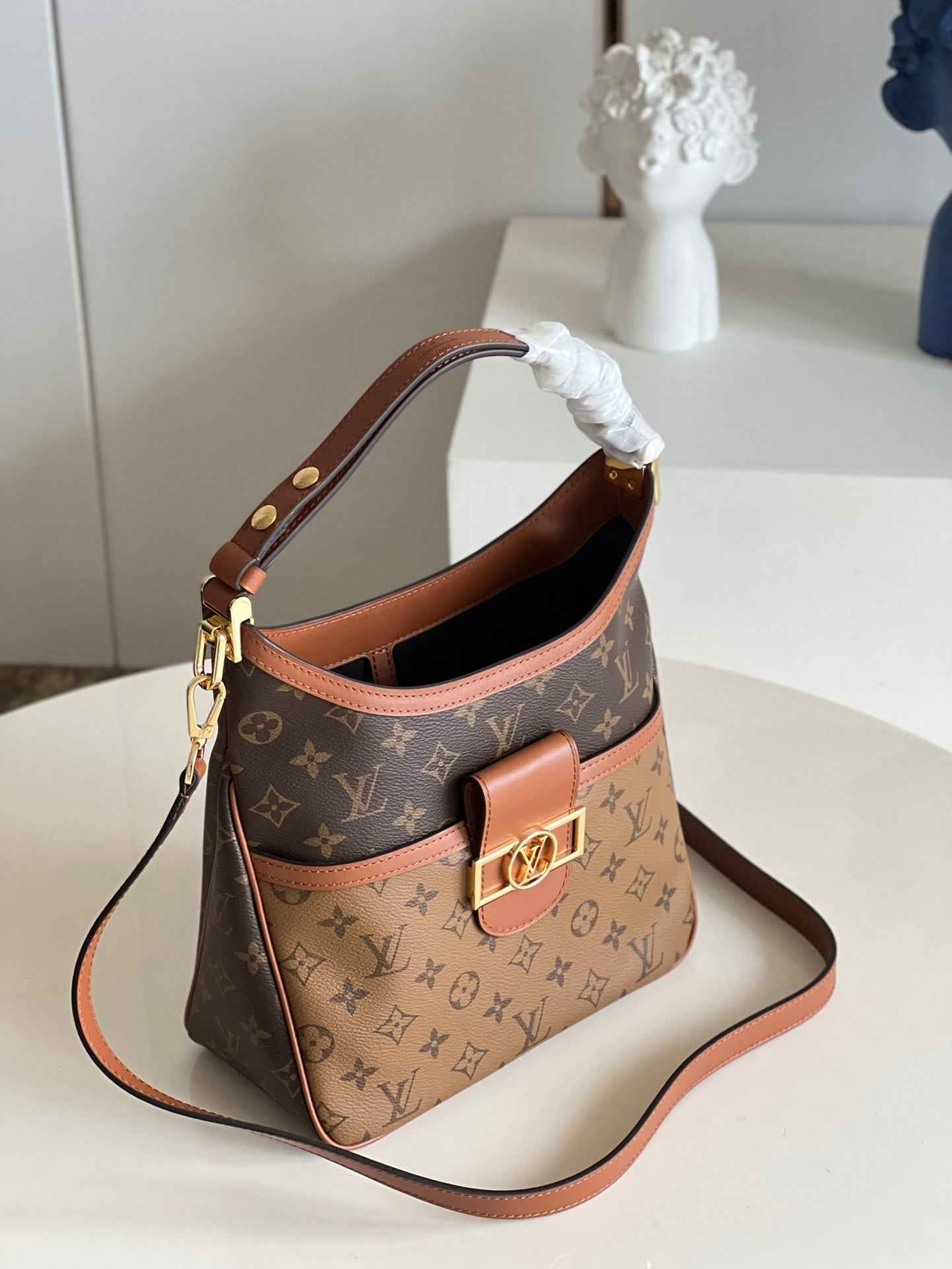 Louis Vuitton M45194 Hobo Dauphine PM Monogram Canvas