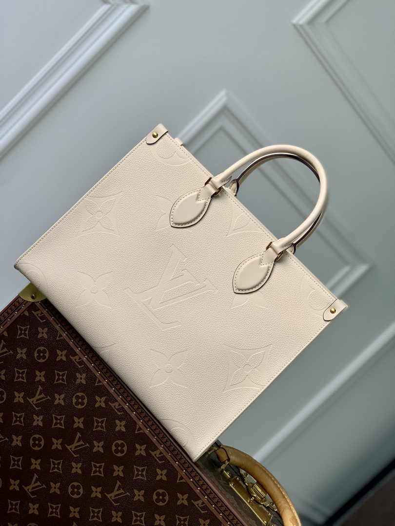 Louis Vuitton M45595 OnTheGo MM Tote Bag Beige - Default Title - View 1