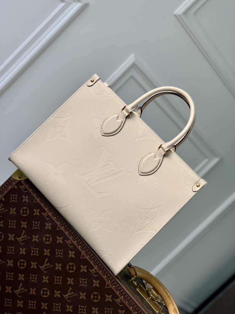 Louis Vuitton M45595 OnTheGo MM Tote Bag Beige - Default Title - View 1