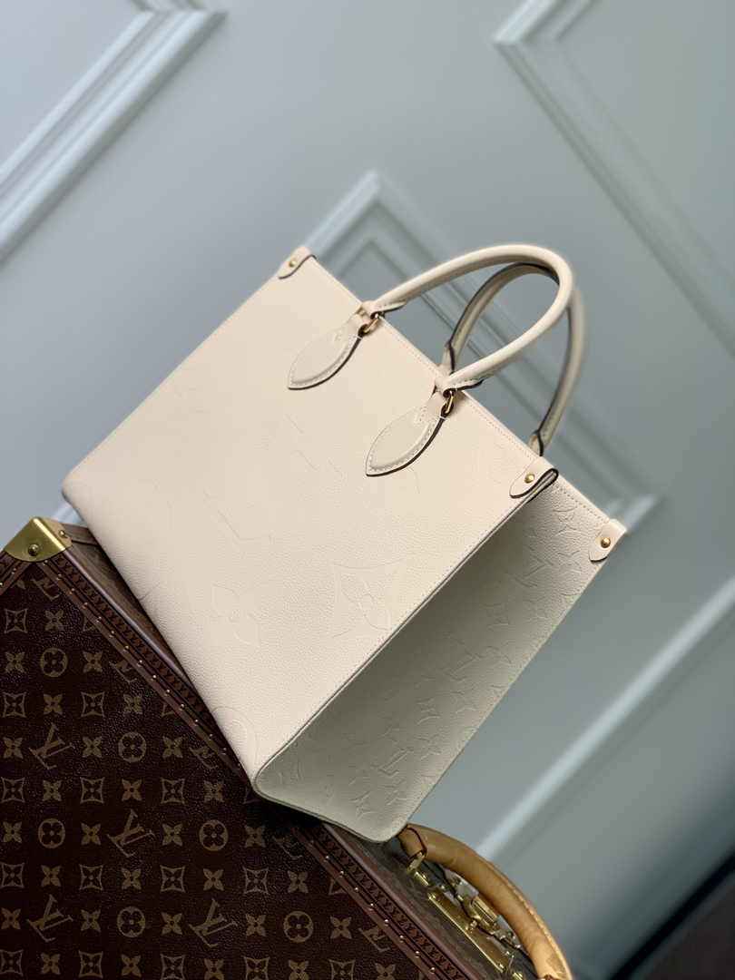 Louis Vuitton M45595 OnTheGo MM Tote Bag Beige - Default Title - View 2