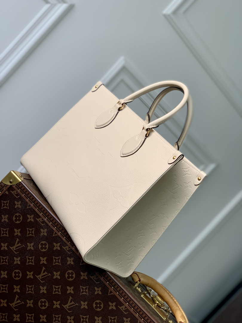 Louis Vuitton M45595 OnTheGo MM Tote Bag Beige - Default Title - View 2