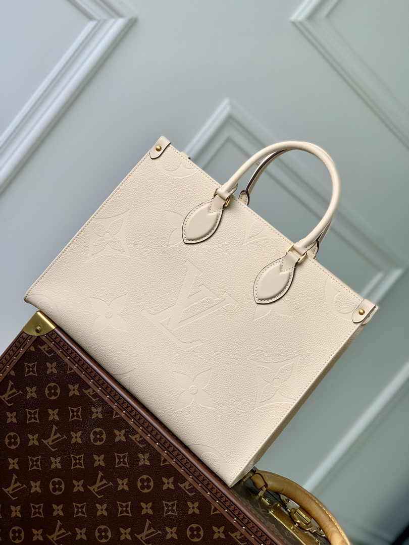 Louis Vuitton M45595 OnTheGo MM Tote Bag Beige - Default Title - View 3