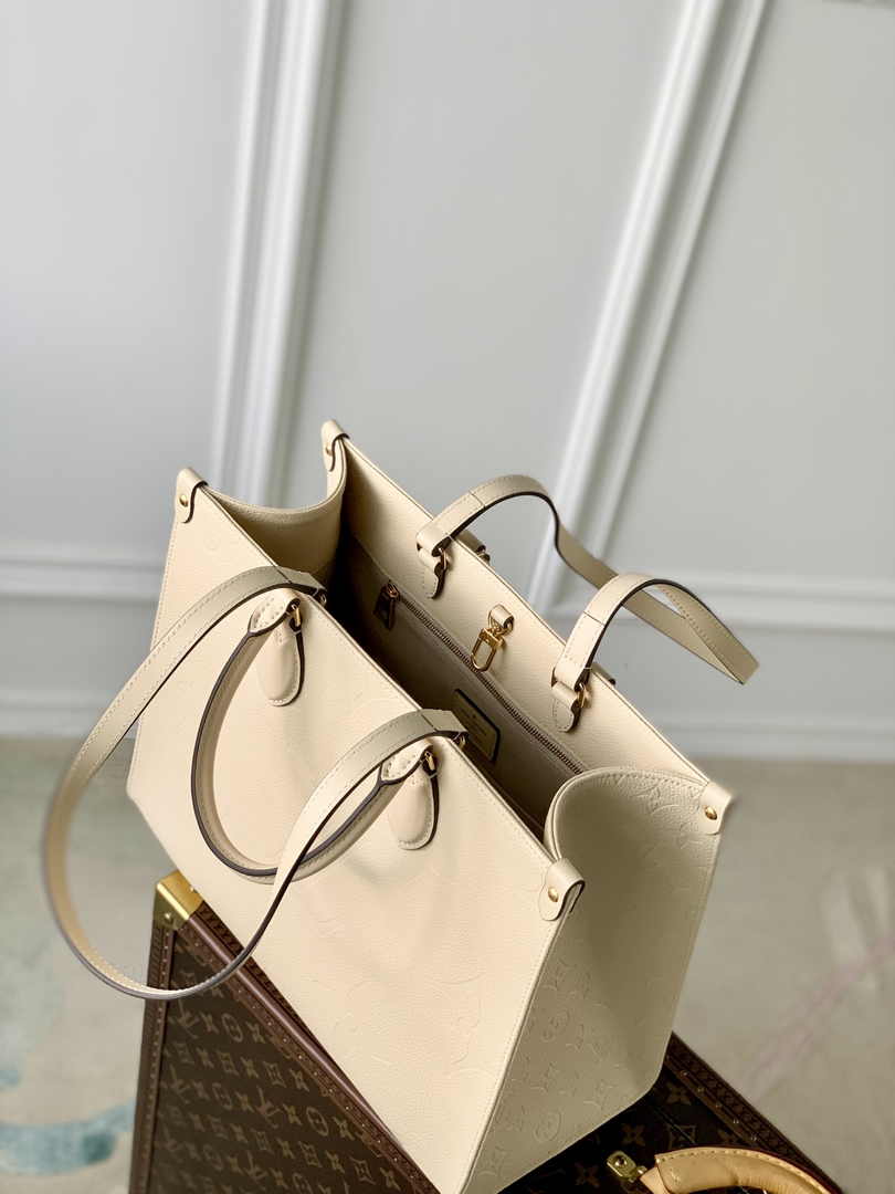 Louis Vuitton M45595 OnTheGo MM Tote Bag Beige - Default Title - View 6