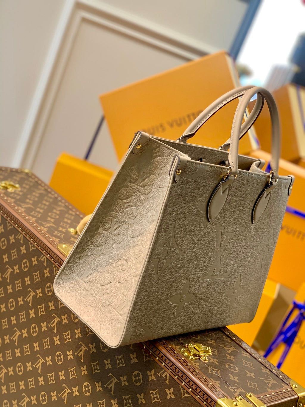 Louis Vuitton M45607 OnTheGo MM Tote Bag Beige - Default Title - View 2