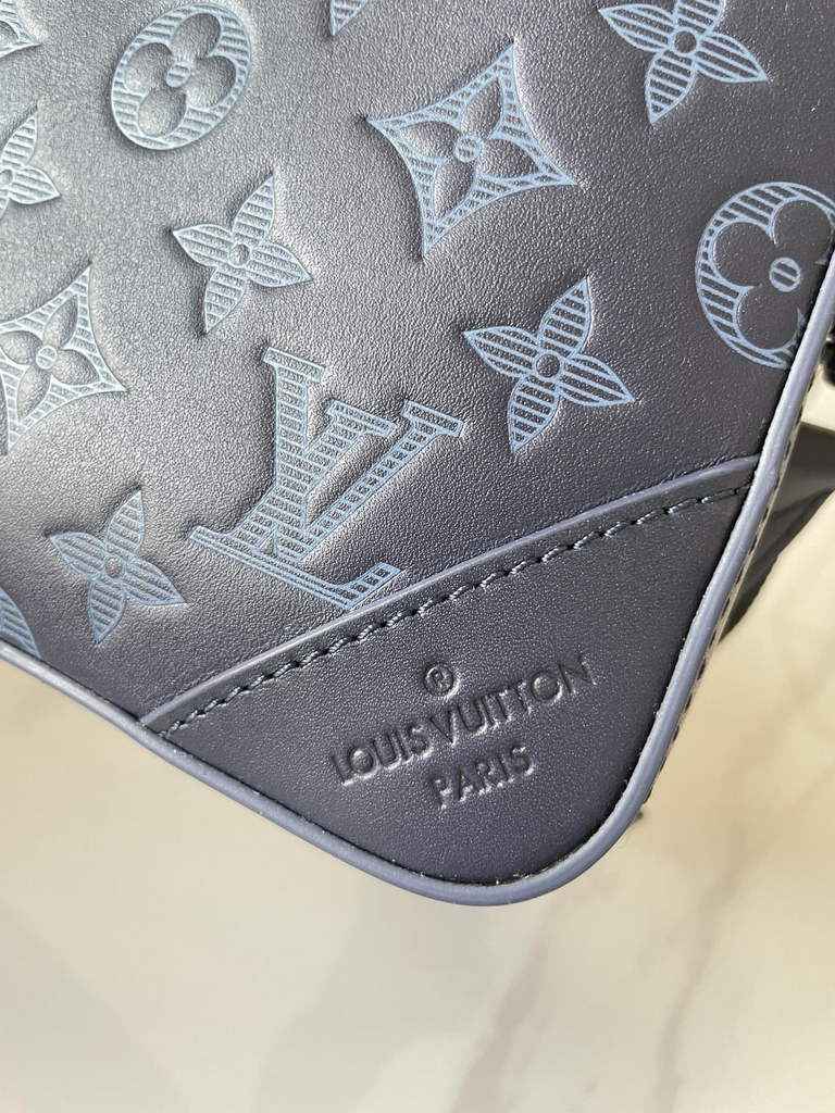 Louis Vuitton M45730 Duo Messenger Monogram Shadow Leather Navy