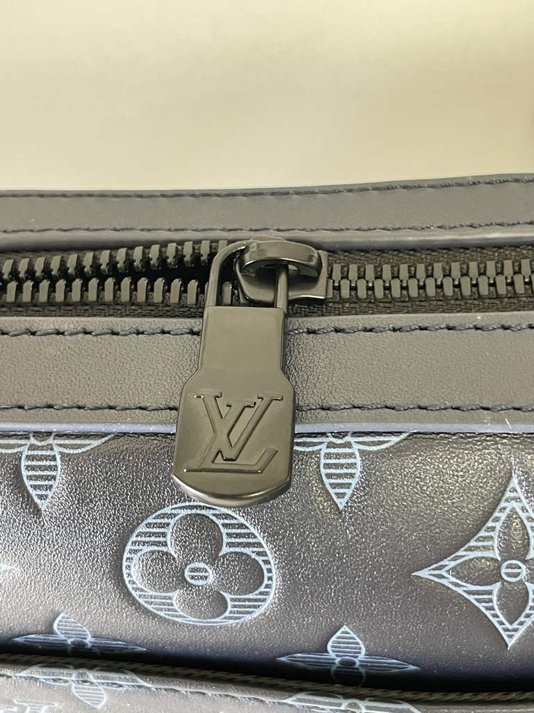Louis Vuitton M45730 Duo Messenger Monogram Shadow Leather Navy