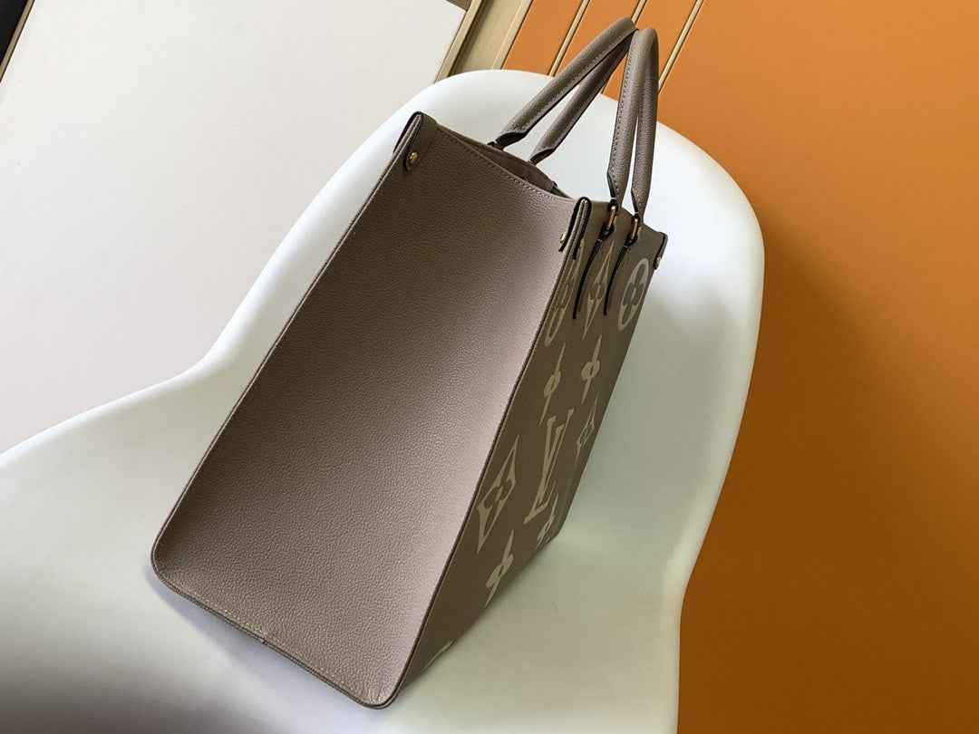 Louis Vuitton M45945 OnTheGo GM Tote Bag Monogram Leather Gray - Default Title - View 2