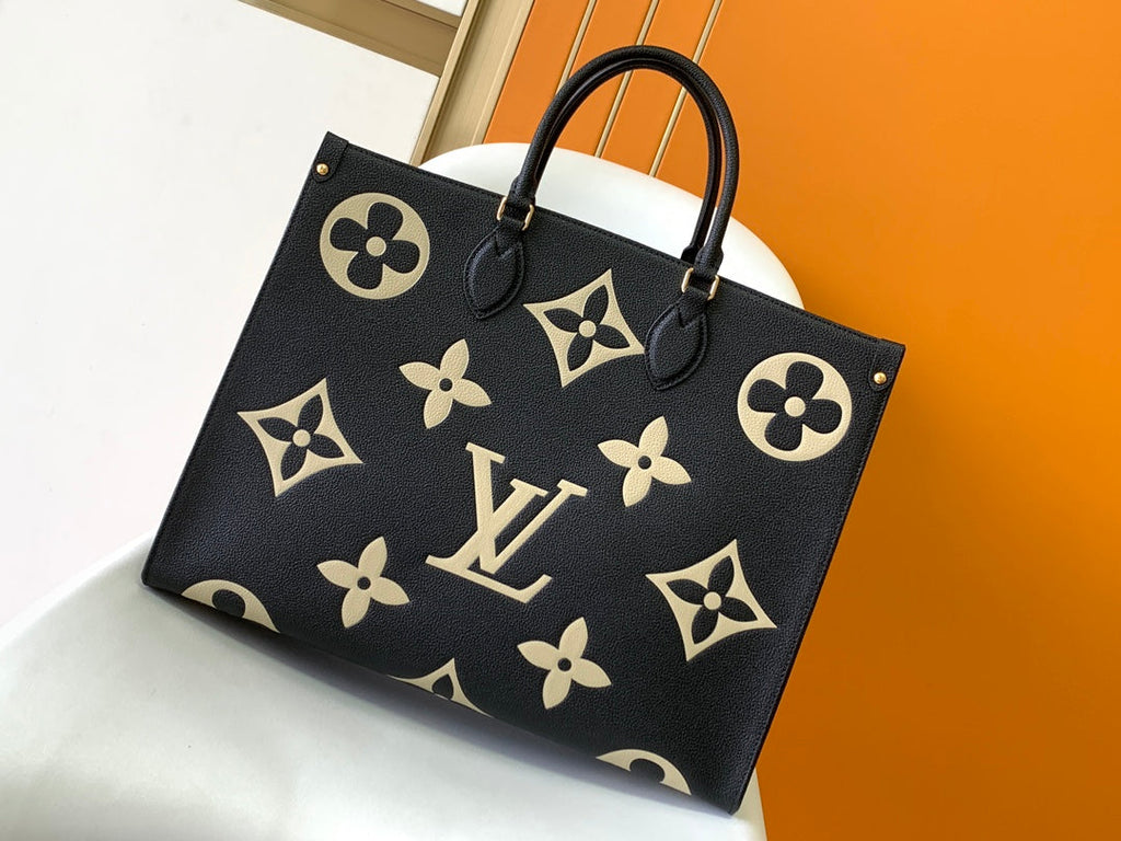Louis Vuitton M45945 OnTheGo GM Tote Bag Monogram Leather Black - Default Title - View 1