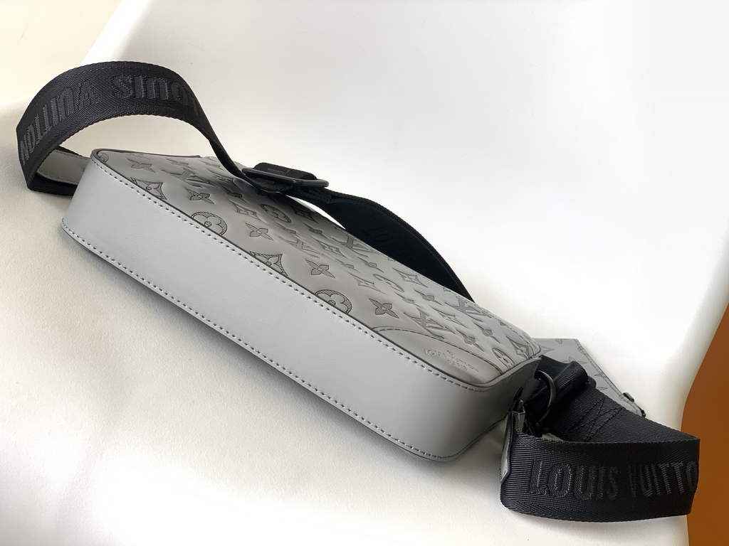 Louis Vuitton M46104 Duo Messenger Monogram Shadow Leather gray