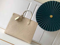 Louis Vuitton M46134 OnTheGo GM Tote Bag Leather Beige - Default Title - View 1