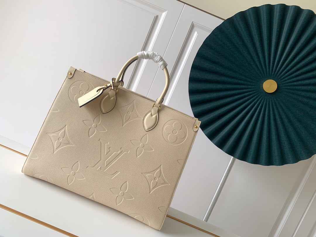 Louis Vuitton M46134 OnTheGo GM Tote Bag Leather Beige - Default Title - View 1