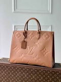 Louis Vuitton M46134 OnTheGo GM Tote Bag Monogram Leather Brown - Default Title - View 1