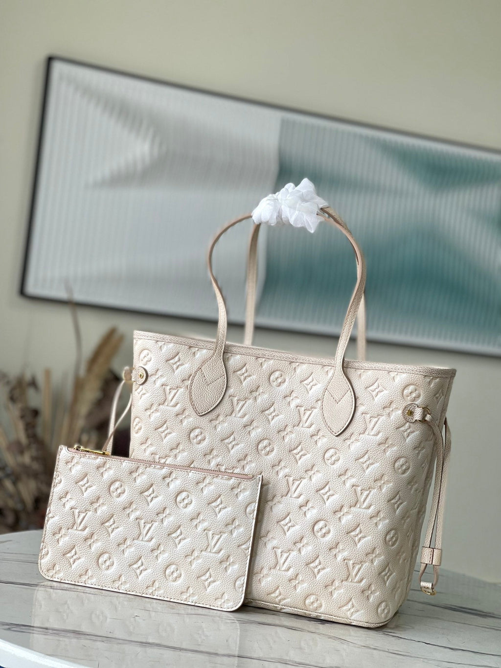 Louis Vuitton M46231 Neverfull MM Tote Bag Beige