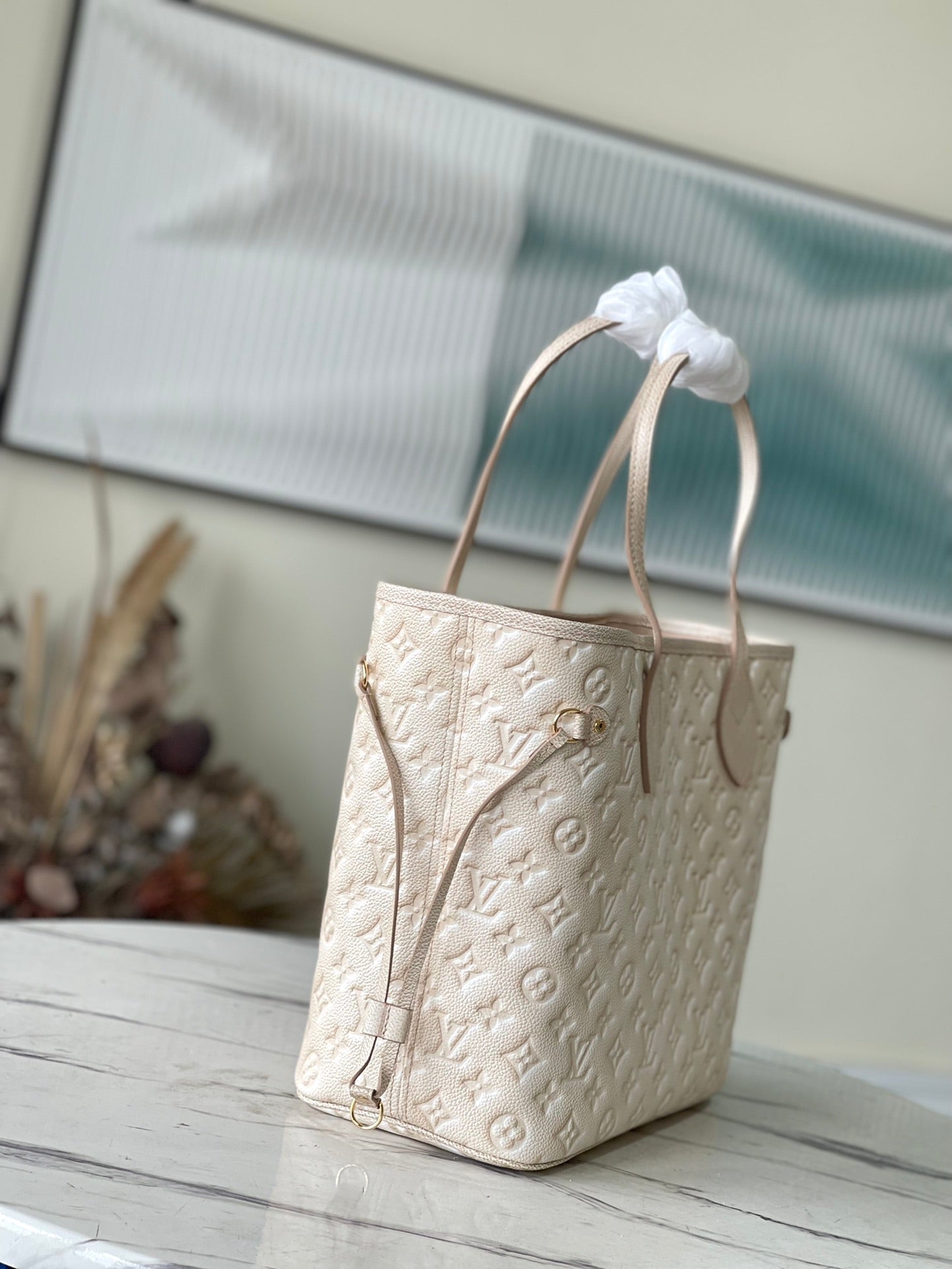 Louis Vuitton M46231 Neverfull MM Tote Bag Beige