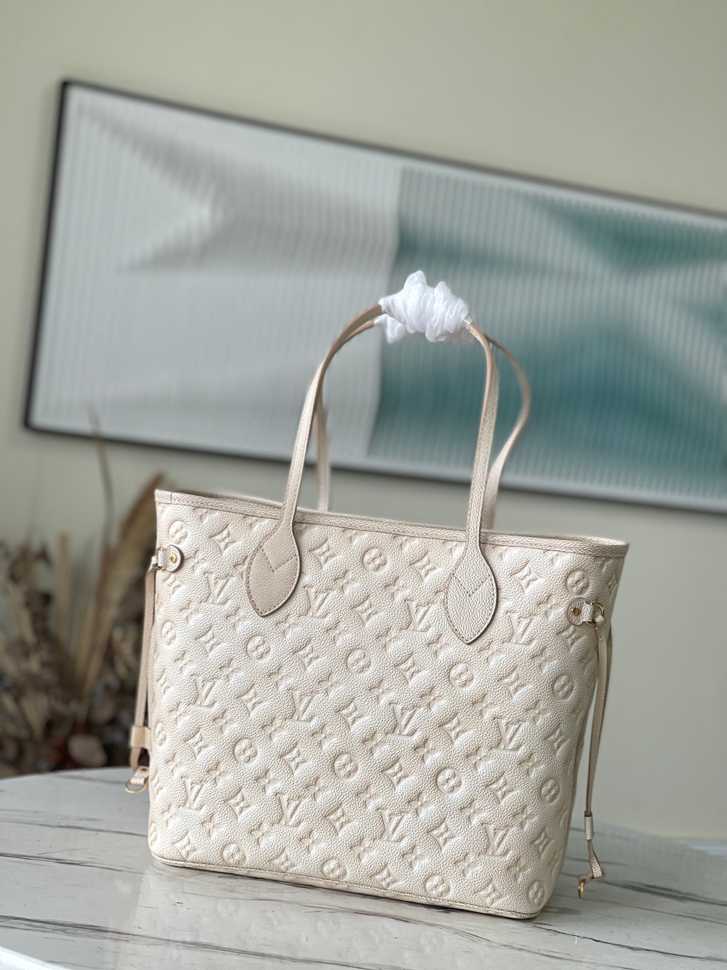 Louis Vuitton M46231 Neverfull MM Tote Bag Beige