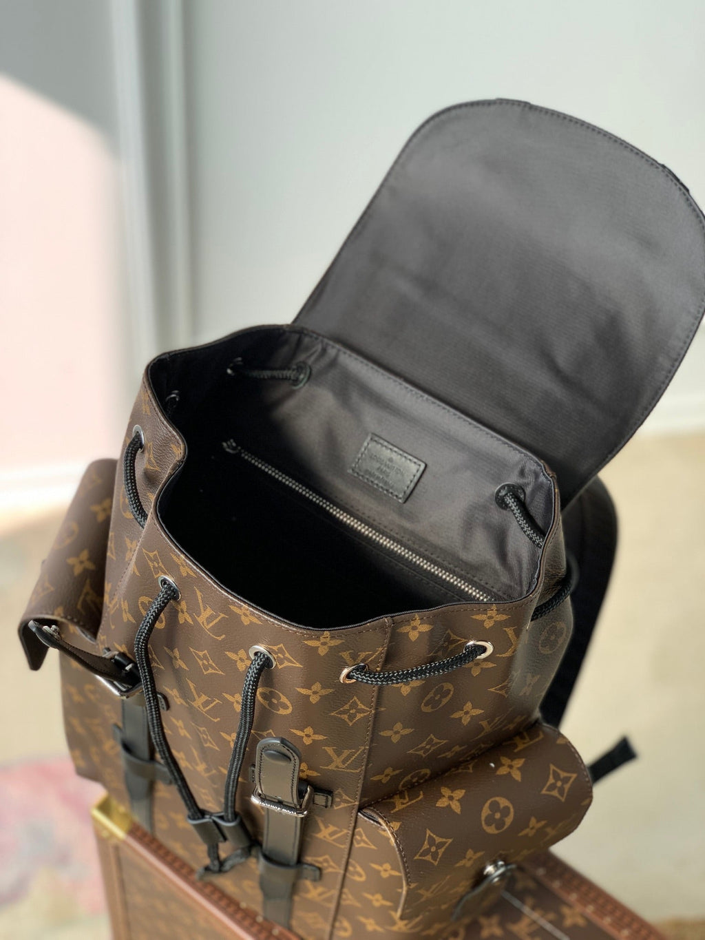 Louis Vuitton M46247 Christopher Backpack PM Monogram Canvas Black
