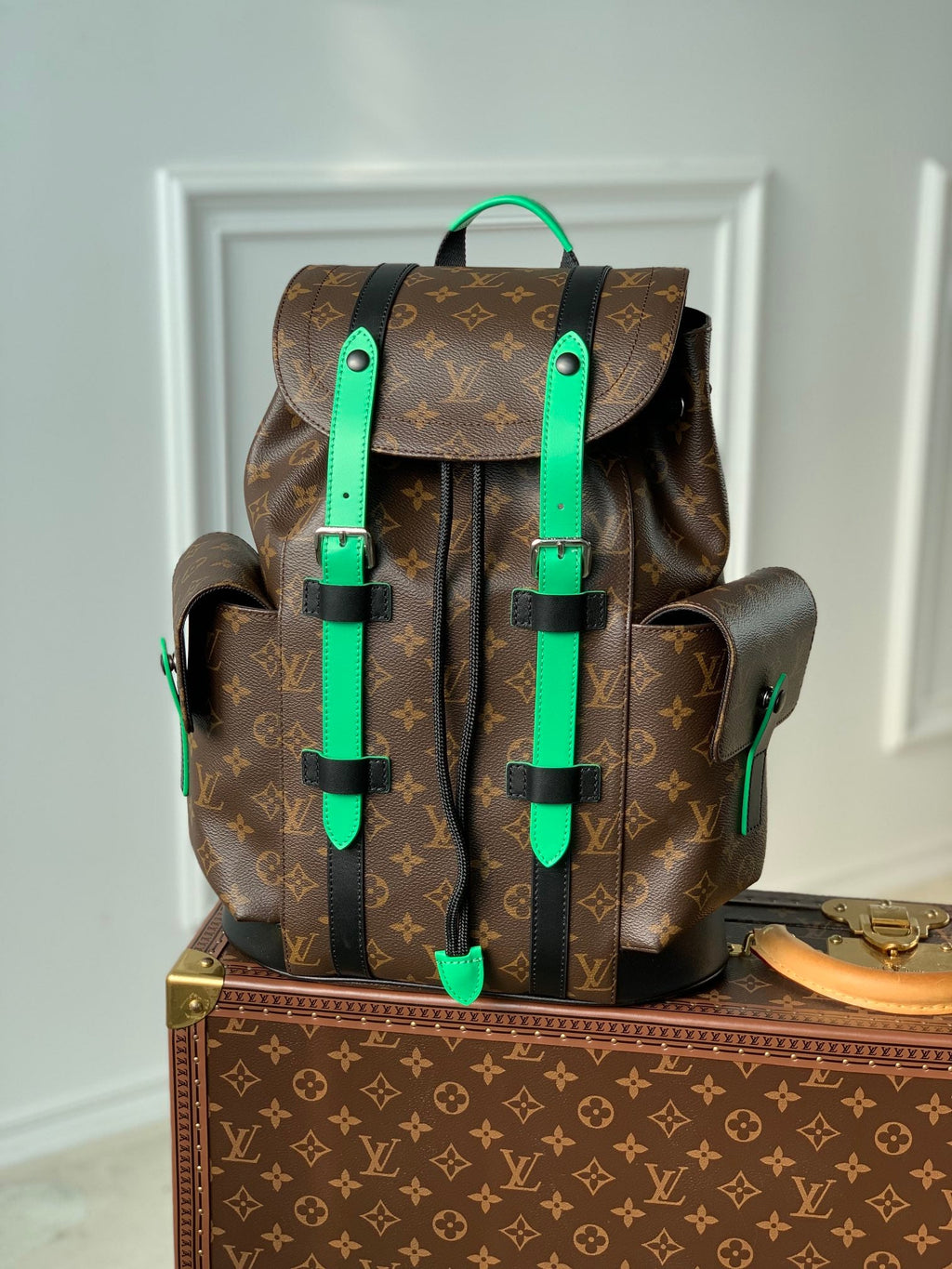 Louis Vuitton M46247 Christopher Backpack PM Monogram Canvas Green