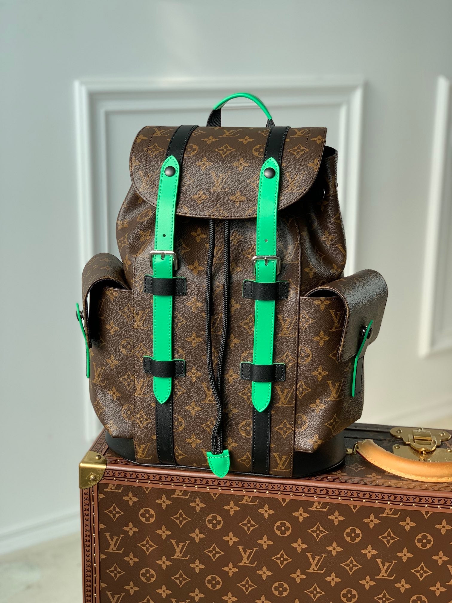 Louis Vuitton M46247 Christopher Backpack PM Monogram Canvas Green