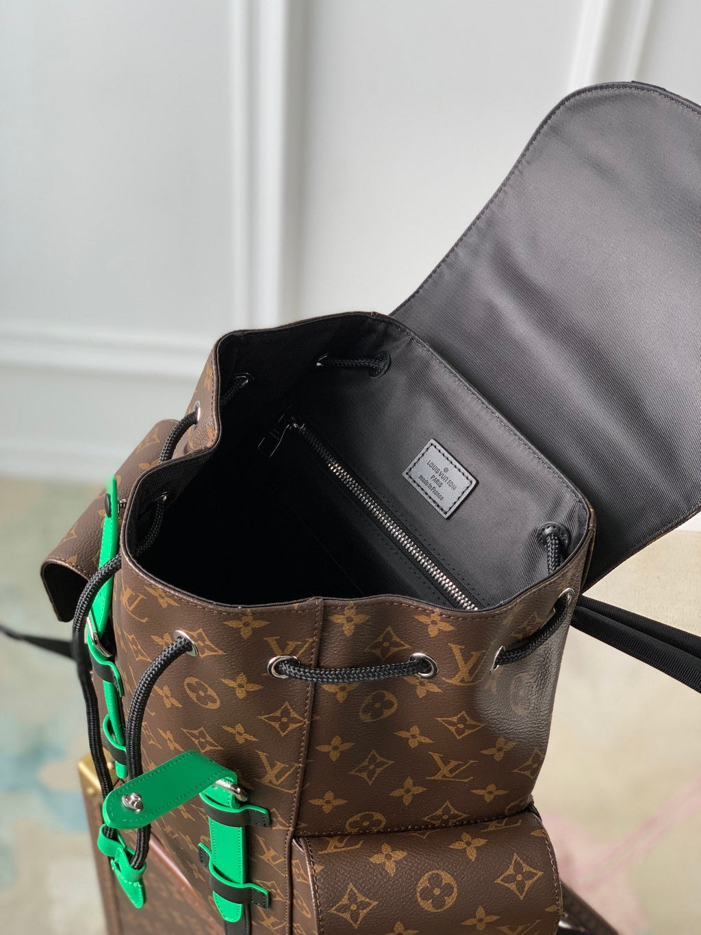 Louis Vuitton M46247 Christopher Backpack PM Monogram Canvas Green