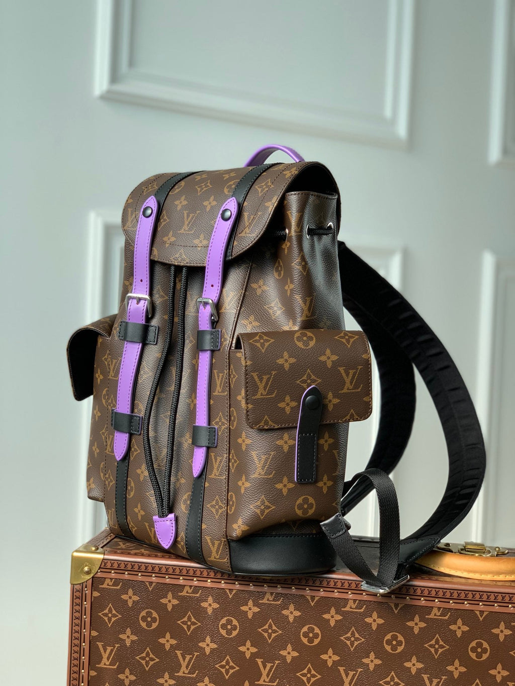 Louis Vuitton M46247 Christopher Backpack PM Monogram Canvas Purple