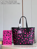 Louis Vuitton M46419 LV x YK Neverfull MM Bag Monogram Fuchsia