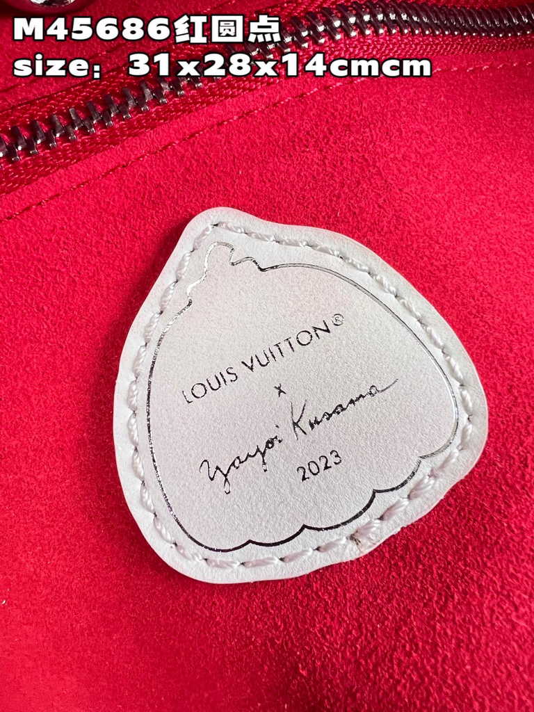Louis Vuitton M46422 LV x YK Neverfull MM Bag Monogram Red
