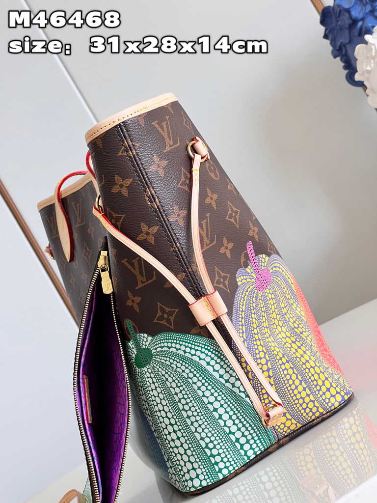 Louis Vuitton M46468 LV x YK Neverfull MM Bag Monogram