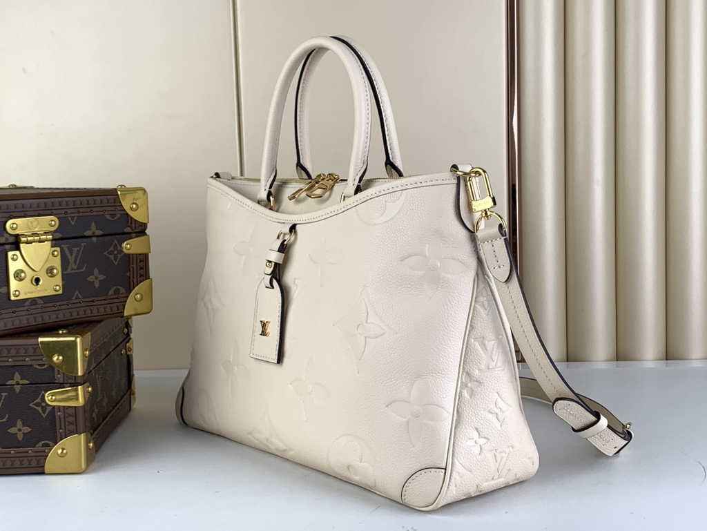 Louis Vuitton M46487 Trianon MM Bag Monogram Leather Beige