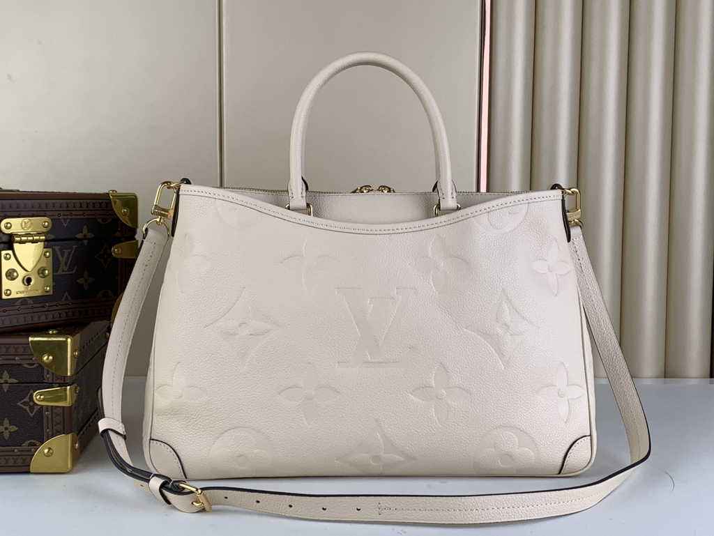 Louis Vuitton M46487 Trianon MM Bag Monogram Leather Beige