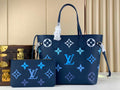 Louis Vuitton M46514 Neverfull MM Monogram Empreinte Leather Blue