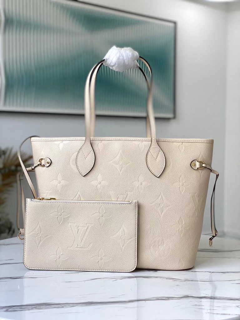 Louis Vuitton M46676 Braided Neverfull MM Bag Embossed cowhide leather