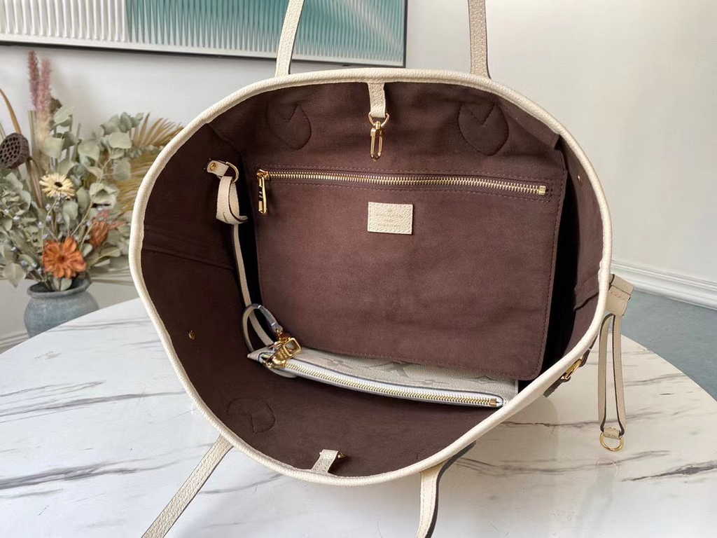 Louis Vuitton M46676 Braided Neverfull MM Bag Embossed cowhide leather