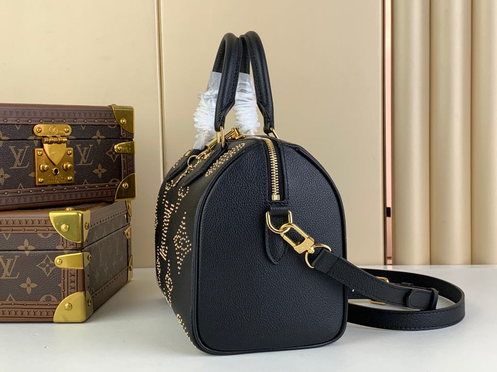 Louis Vuitton M46736 Speedy Bandoulière 25 Monogram Empreinte Leather Black