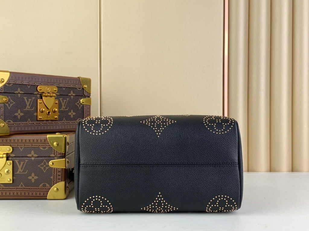 Louis Vuitton M46736 Speedy Bandoulière 25 Monogram Empreinte Leather Black