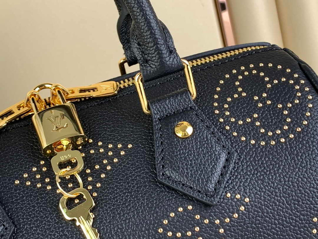 Louis Vuitton M46736 Speedy Bandoulière 25 Monogram Empreinte Leather Black