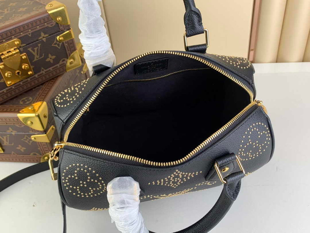 Louis Vuitton M46736 Speedy Bandoulière 25 Monogram Empreinte Leather Black
