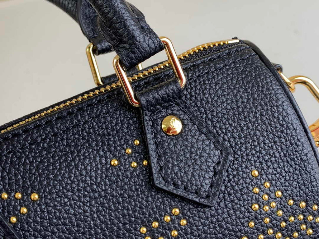 Louis Vuitton M46745 Nano Speedy Monogram Empreinte Leather Black