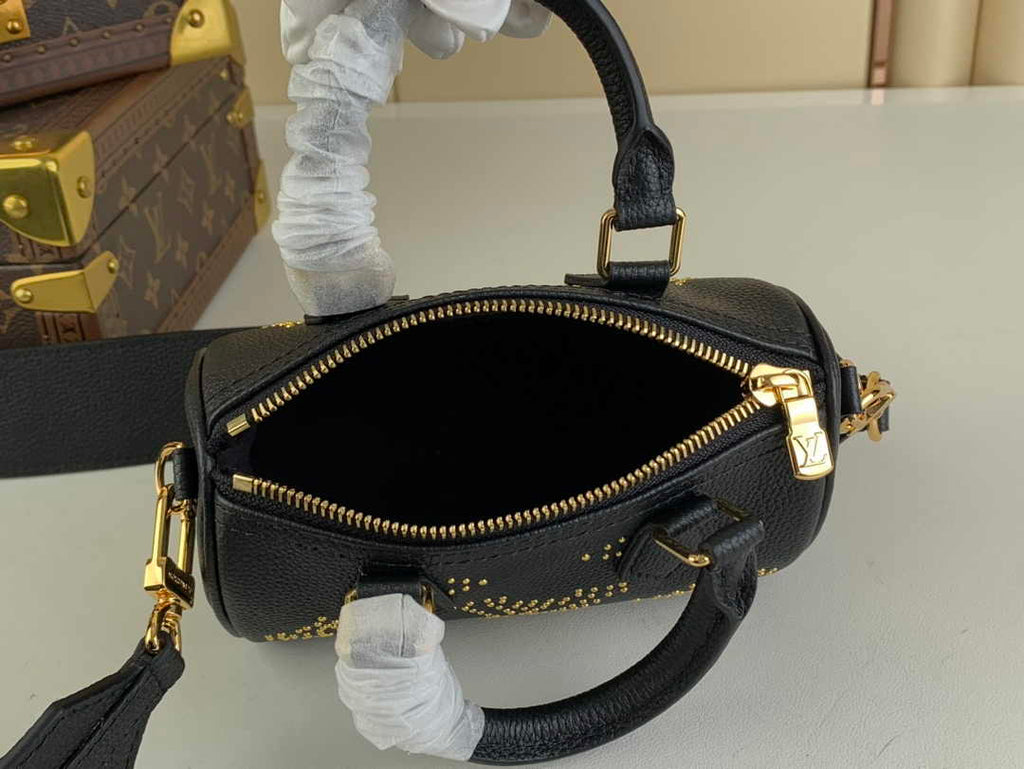 Louis Vuitton M46745 Nano Speedy Monogram Empreinte Leather Black