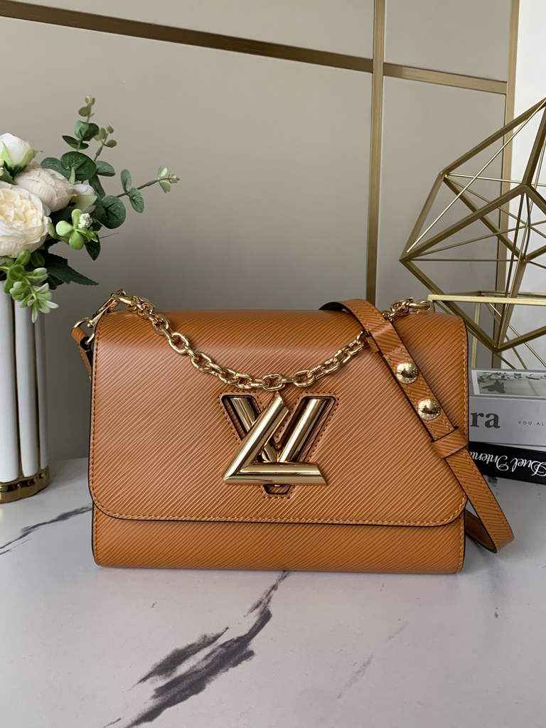 Louis Vuitton M51884 LV M21120 Twist MM Bag Epi Leather Brown